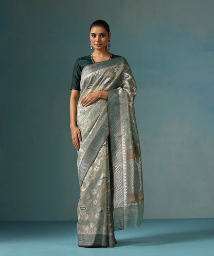 Handloom_Ice_Blue_Pure_Kota_Silk_Saree_With_Sunflower_Zari_Jaal_WeaverStory_02