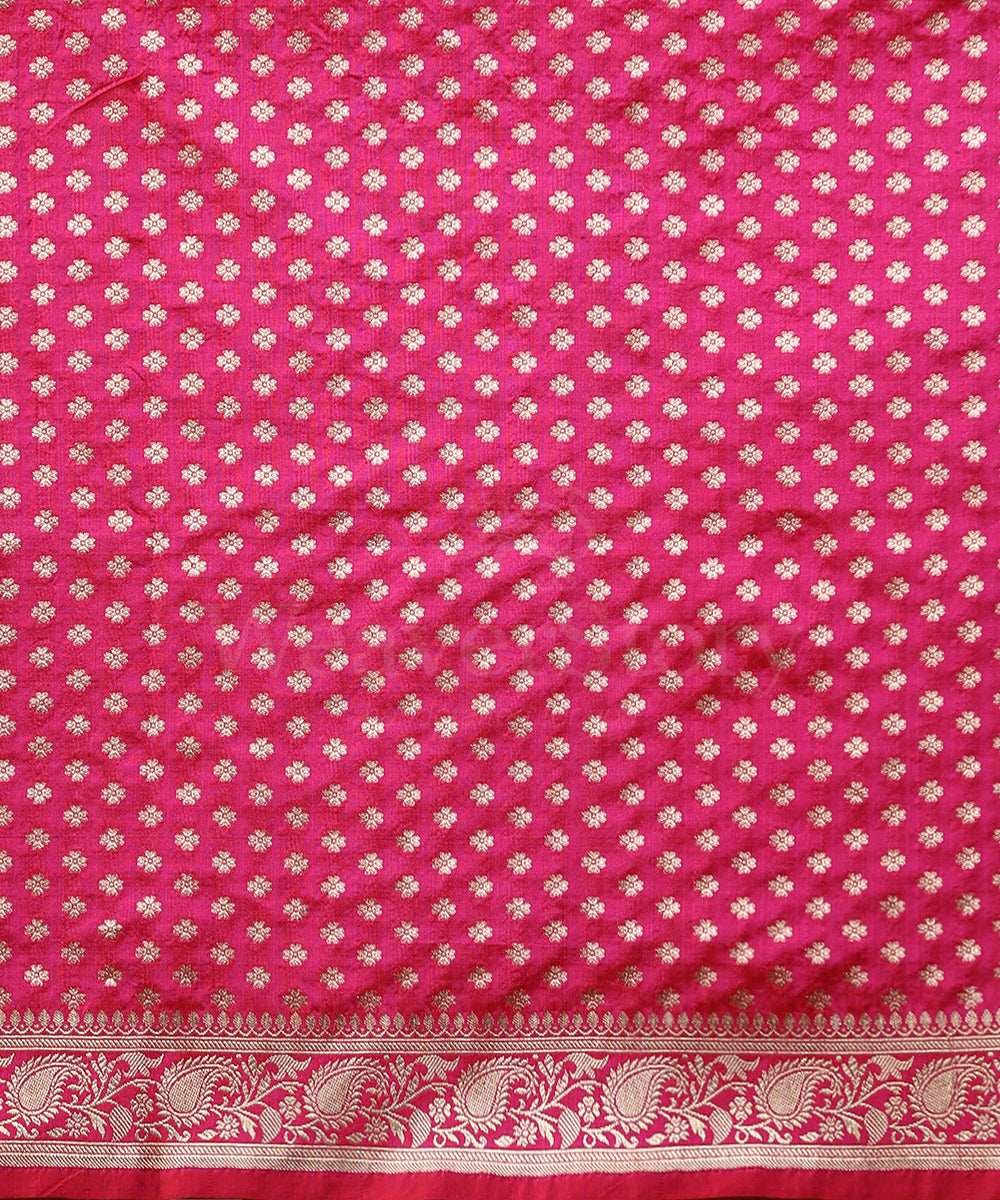 Handloom_Pink_Pure_Katan_Silk_Saree_Allover_Jaal_With_Purple_Meena_And_Ambi_Border_WeaverStory_05