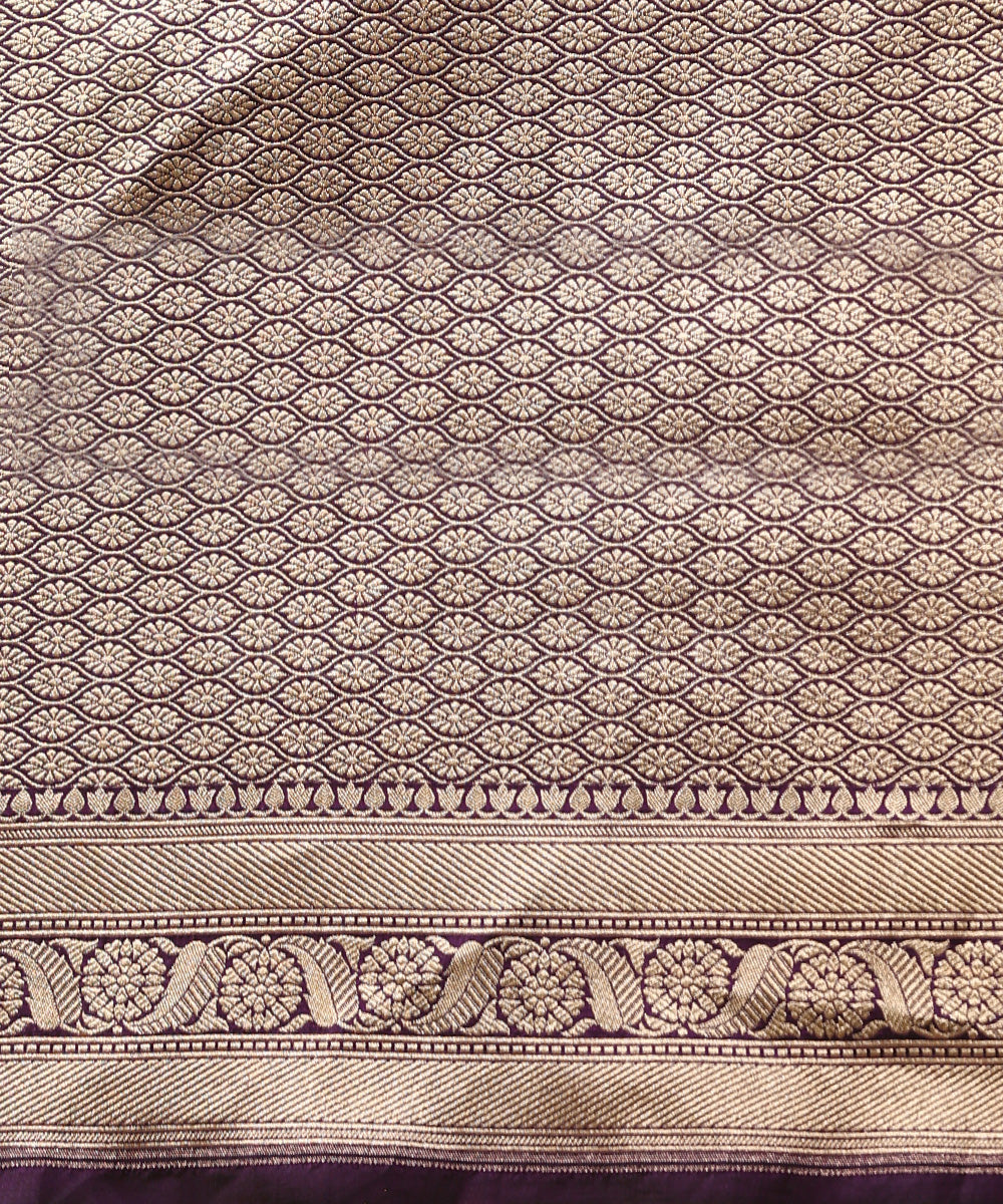 Purple_Handloom_Pure_Katan_Silk_Banarasi_Saree_With_Cutwork_Floral_Jaal_And_Meenakari_WeaverStory_05