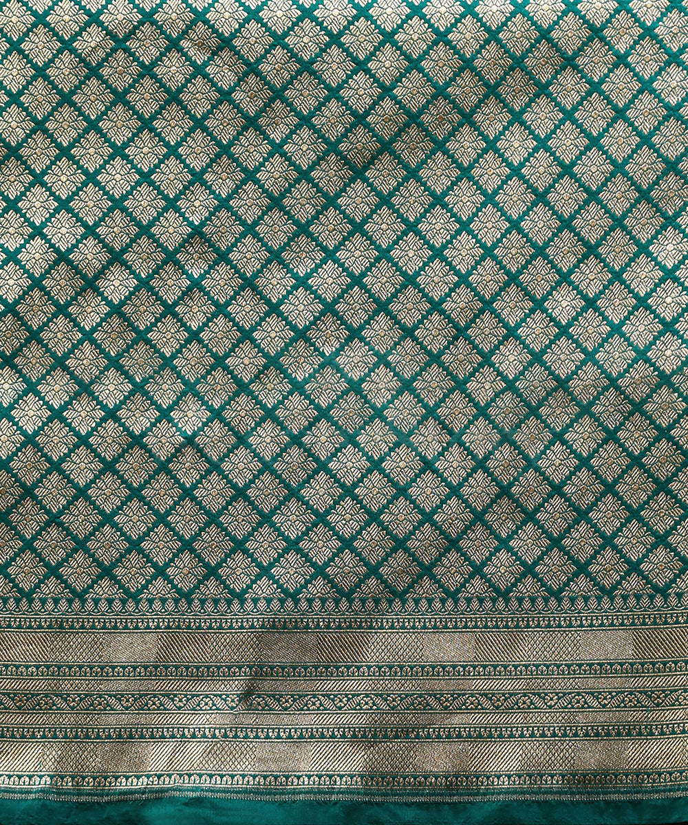 Handloom_Sea_Green_Pure_Katan_Silk_Banarasi_Saree_With_Cutwork_Floral_Jaal_And_Meenakari_WeaverStory_05