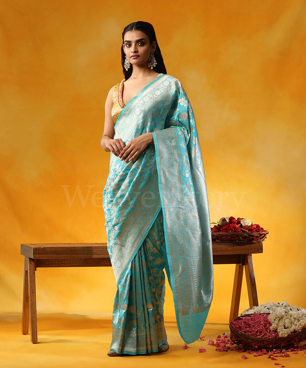 Handloom_Sky_Blue_Pure_Katan_Silk_Banarasi_Saree_Cutwork_Zari_Jaal_WeaverStory_01