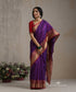 Purple_Handloom_Pure_Silk_Chanderi_Saree_Allover_Gold_Small_Booti_With_Heavy_Pink_Border_WeaverStory_02