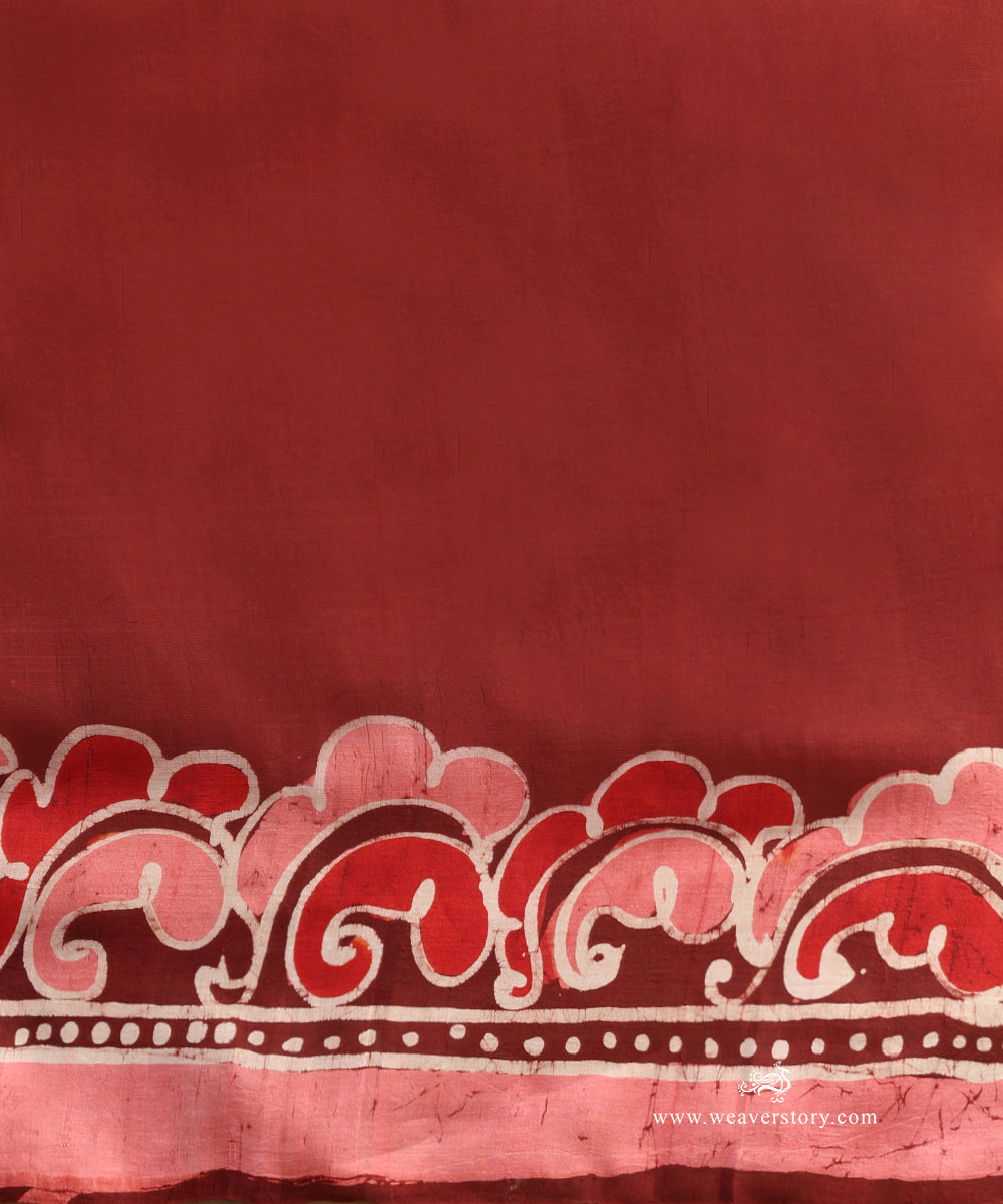 Pink_And_Brown_Handloom_Pure_Mulbery_Silk_Hand_Batik_Saree_WeaverStory_06