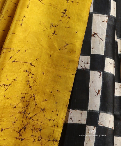 Handloom_Beige_And_Lemon_Yellow_Pure_Mulbery_Silk_Hand_Batik_Saree_WeaverStory_04