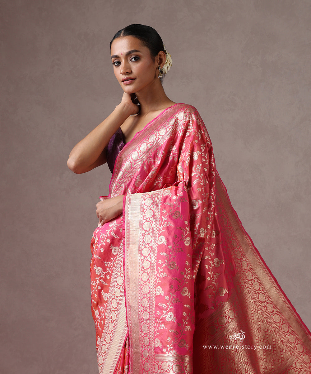 Pink_Duo_Tone_Handloom_Pure_Katan_Silk_Banarasi_Saree_With_Allover_Cutwork_Jaal_WeaverStory_01