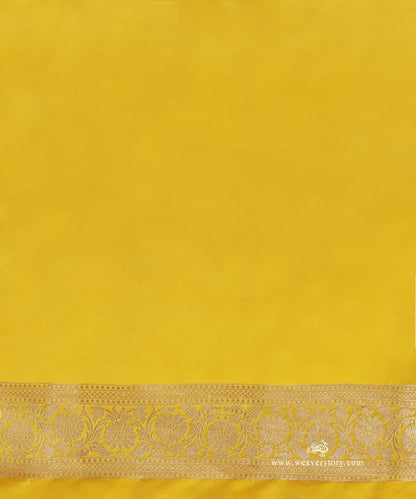 Handloom_Yellow_Pure_Katan_Silk_Banarasi_Saree_With_Cutwork_Floral_Jaal_WeaverStory_05