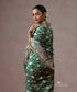 Handloom_Dark_Green_Pure_Katan_Silk_Banarasi_Saree_Saree_With_Floral_Jaal_With_Lemon_Selvedge_WeaverStory_01