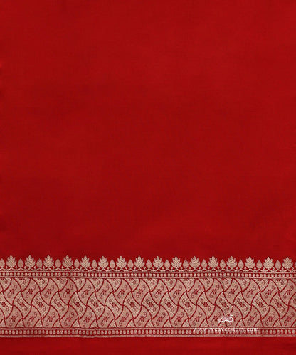 Red_Handloom_Pure_Katan_Silk_Banarasi_Saree_With_Cutwork_Floral_Boota_WeaverStory_05