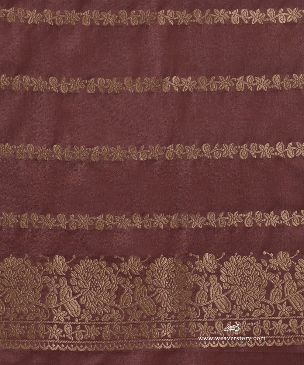 Brown_Handloom_Pure_Katan_Silk_Banarasi_Saree_With_Cutwork_Floral_Jaal_WeaverStory_05