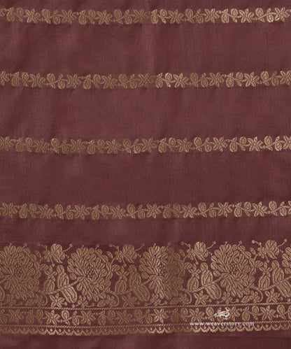 Brown_Handloom_Pure_Katan_Silk_Banarasi_Saree_With_Cutwork_Floral_Jaal_WeaverStory_05