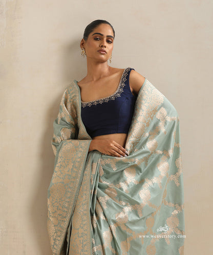 Handloom_Ice_Blue_Pure_Katan_Silk_Banarasi_Saree_With_Cutwork_Floral_Jaal_WeaverStory_01