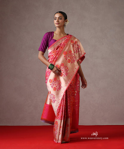 Pink_Handloom_Pure_Katan_Silk_Banarasi_Patola_Saree_With_Paithani_Border_And_Pallu_WeaverStory_02