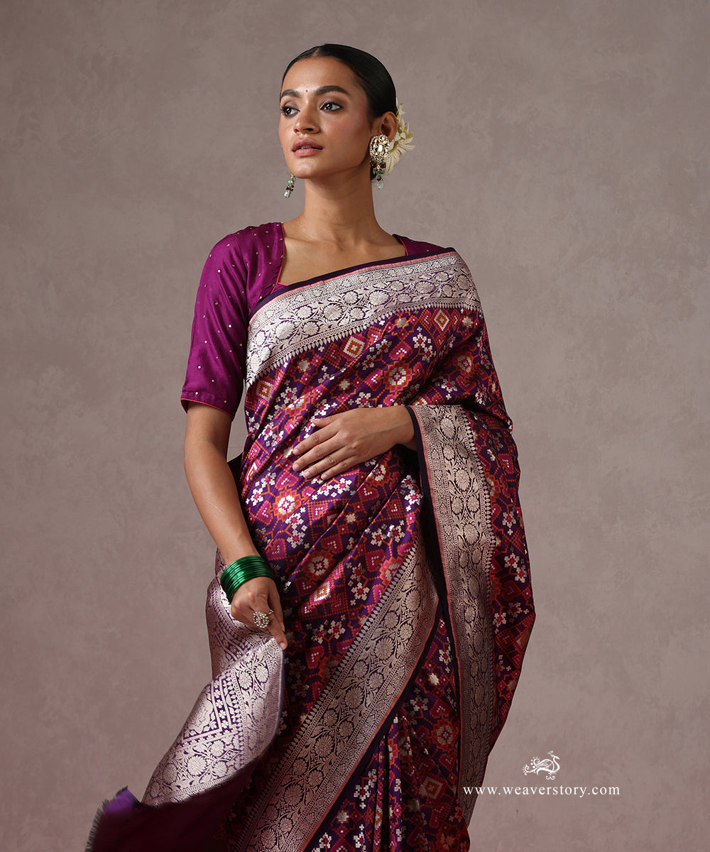 Handloom_Purple_Pure_Katan_Silk_Banarasi_Patola_Saree_WeaverStory_01