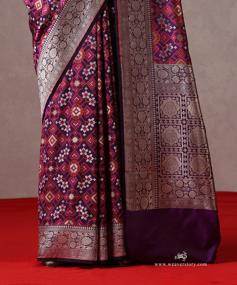 Handloom_Purple_Pure_Katan_Silk_Banarasi_Patola_Saree_WeaverStory_04