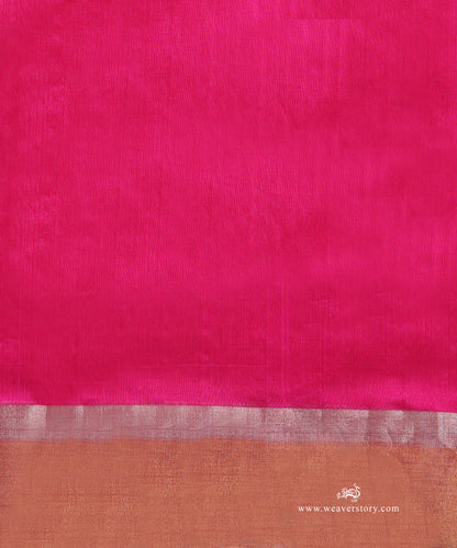 Handloom_Pink_Pure_Silk_Chanderi_Saree_With_Bhutta_Jaal_And_Green_Meena_WeaverStory_05