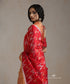 Handloom_Red_Pure_Silk_Chanderi_Saree_With_Bhutta_Jaal_And_Green_Meena_WeaverStory_01