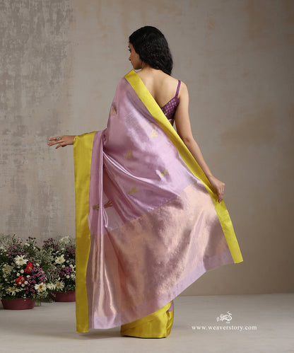 Mauve_Handloom_Pure_Silk_Chanderi_Saree_With_Gold_Zari_Flower_Boota_And_Lemon_Mashroo_Border_WeaverStory_03