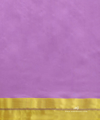 Lavender_Handloom_Pure_Silk_Chanderi_Saree_With_Gold_Leaf_Motif_And_Lemon_Border_WeaverStory_05