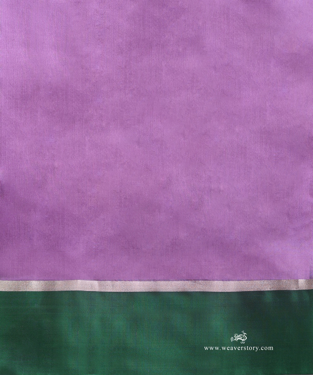 Lavender_Handloom_Pure_Silk_Chanderi_Saree_With_Small_Motif_And_Green_Mashroo_Border_WeaverStory_05