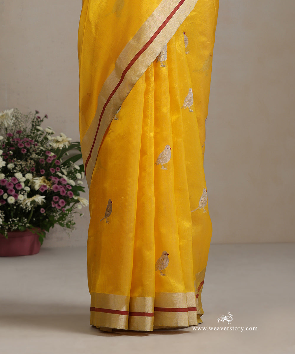 Yellow_Handloom_Pure_Silk_Chanderi_Saree_With_Bird_Motifs_And_Meena_WeaverStory_04