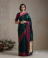 Dark_Green_Handloom_Pure_Silk_Chanderi_Saree_With_Genda_Boota_And_Purple_Border_WeaverStory_02