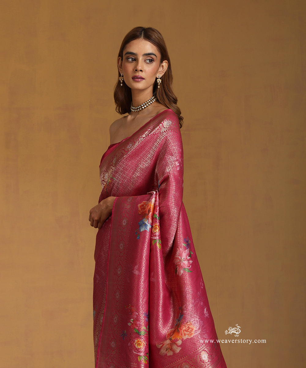 Handloom_Magenta_Pure_Katan_Silk_Banarasi_Saree_With_Digital_Print_WeaverStory_02