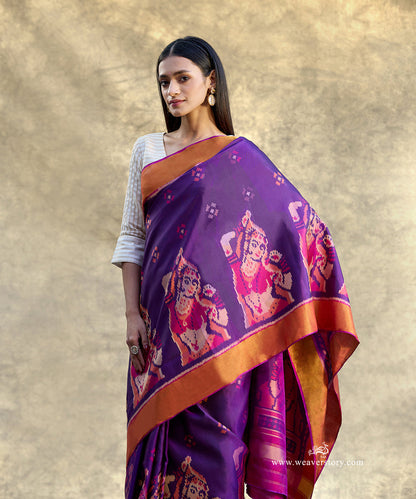 Purple_Handloom_Pure_Mulberry_Silk_Ikat_Patola_Saree_With_Nartaki_Motif_On_Pallu_WeaverStory_02