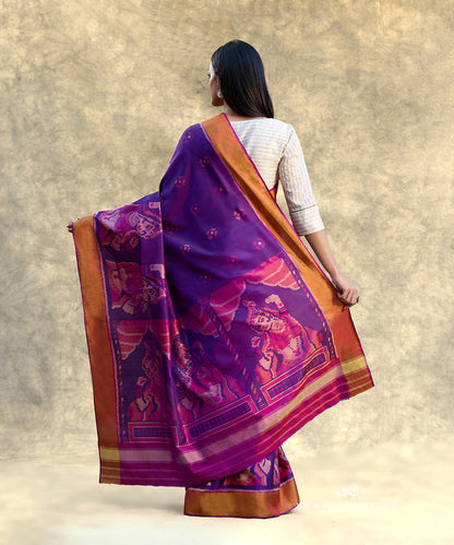 Purple_Handloom_Pure_Mulberry_Silk_Ikat_Patola_Saree_With_Nartaki_Motif_On_Pallu_WeaverStory_03