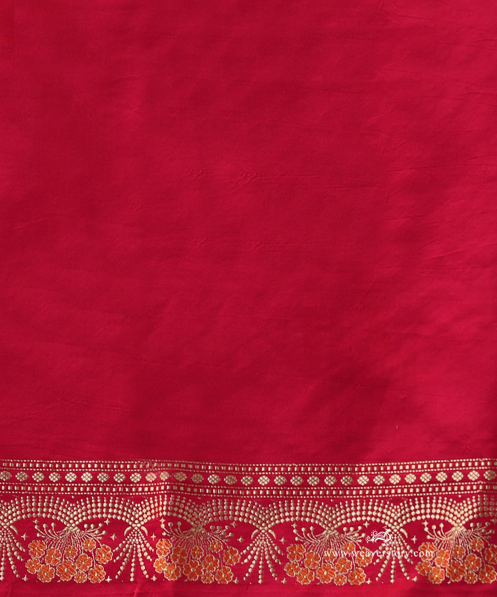 Handloom_Baby_Pink_Satin_Silk_Kadhwa_Banarasi_Saree_With_Dark_Pink_Meenakari_Border_WeaverStory_05