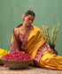 Mustard_Handloom_Pure_Satin_Silk_Small_Chand_Motif_Banarasi_Saree_With_Wine_Meenakari_Border_WeaverStory_01