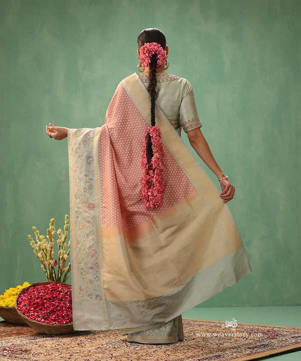 Handloom_Baby_Pink_Tissue_Silk_Banarasi_Saree_With_Ice_Blue_Floral_Meenakari_Border_And_Polka_Dots_WeaverStory_03