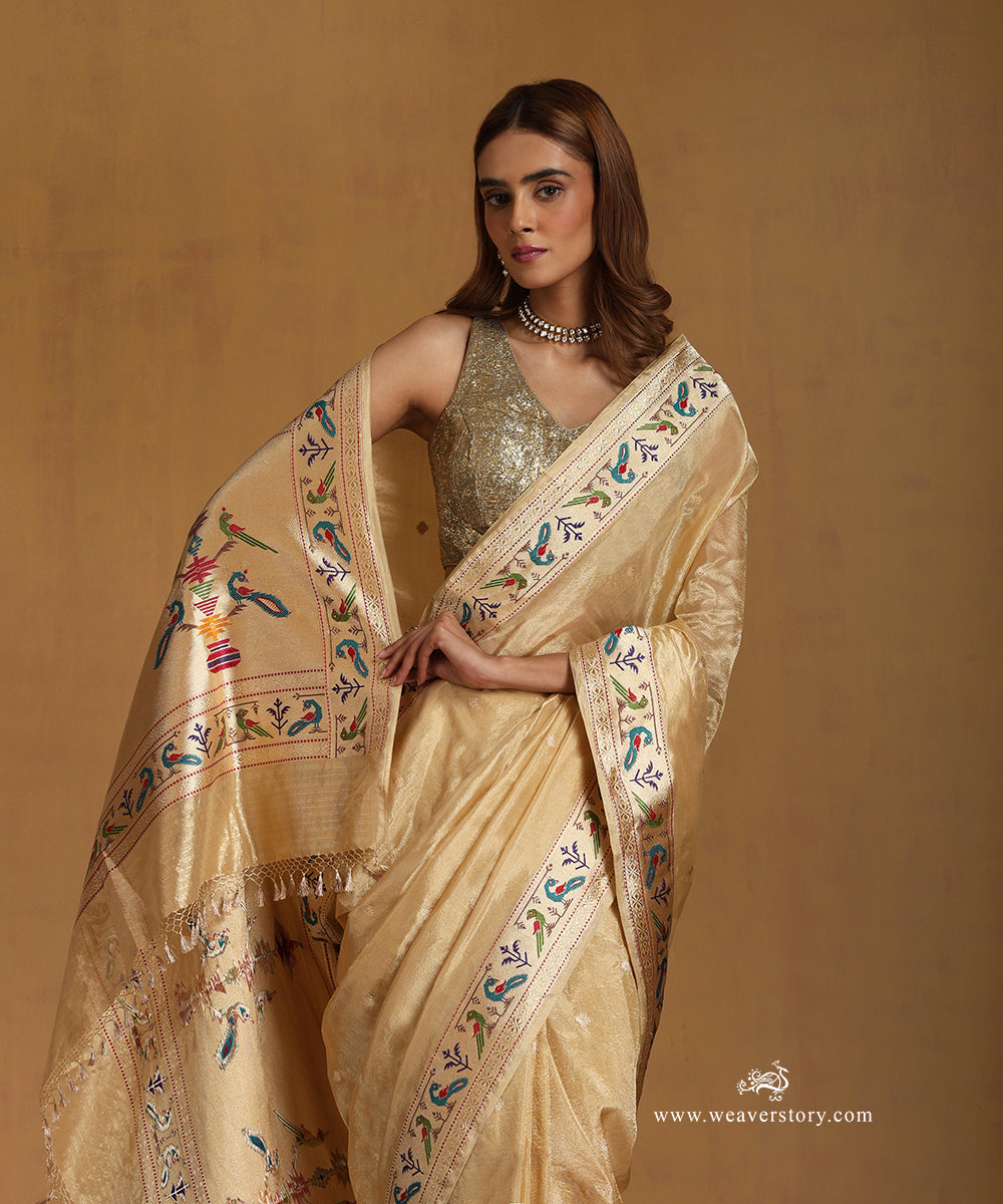 Gold_Handloom_Pure_Tissue_Silk_Banarasi_Saree_With_Paithani_Border_Palla_WeaverStory_02