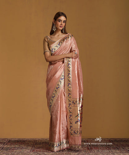 Handloom_Old_Rose_Pure_Tissue_Silk_Banarasi_Saree_With_Paithani_Border_Palla_WeaverStory_01