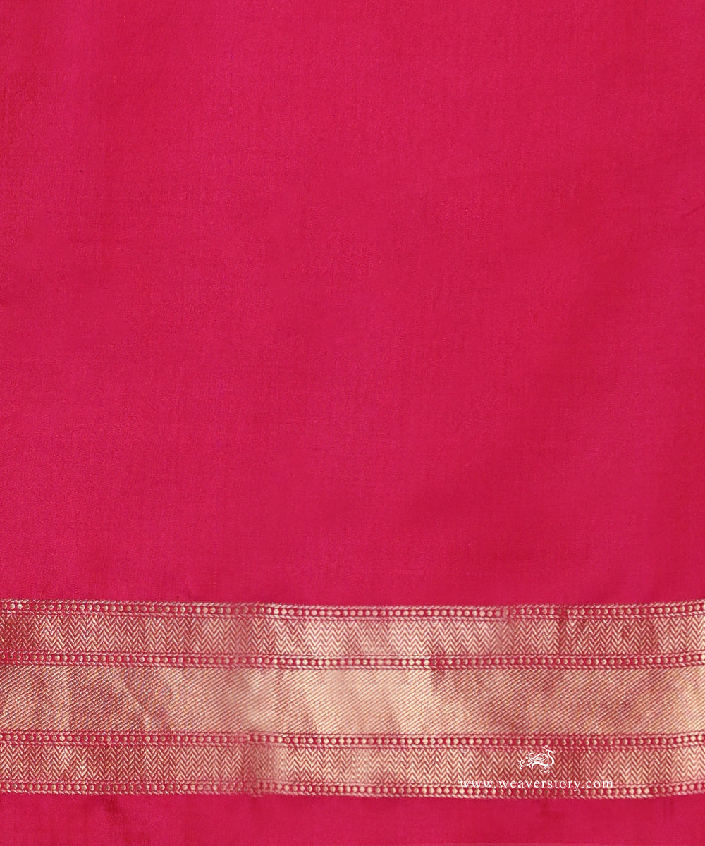 Rani_Pink_Handloom_Pure_Katan_Silk_Zari_Tanchoi_Banarasi_Saree_With_Small_Paisley_WeaverStory_05