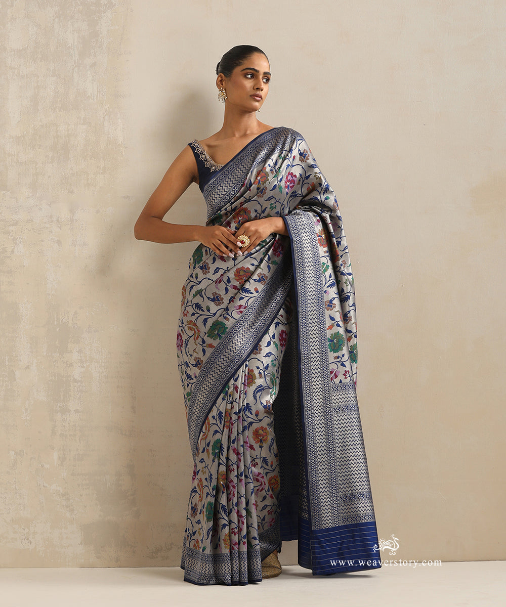 Cobalt_Blue_Handloom_Pure_Katan_Silk_Kimkhab_Banarasi_Saree_With_Floral_Jaal_WeaverStory_02