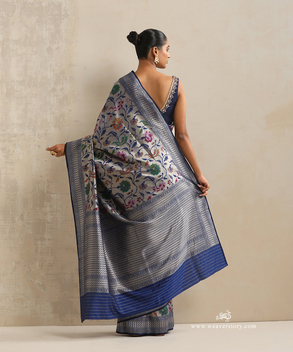 Cobalt_Blue_Handloom_Pure_Katan_Silk_Kimkhab_Banarasi_Saree_With_Floral_Jaal_WeaverStory_03