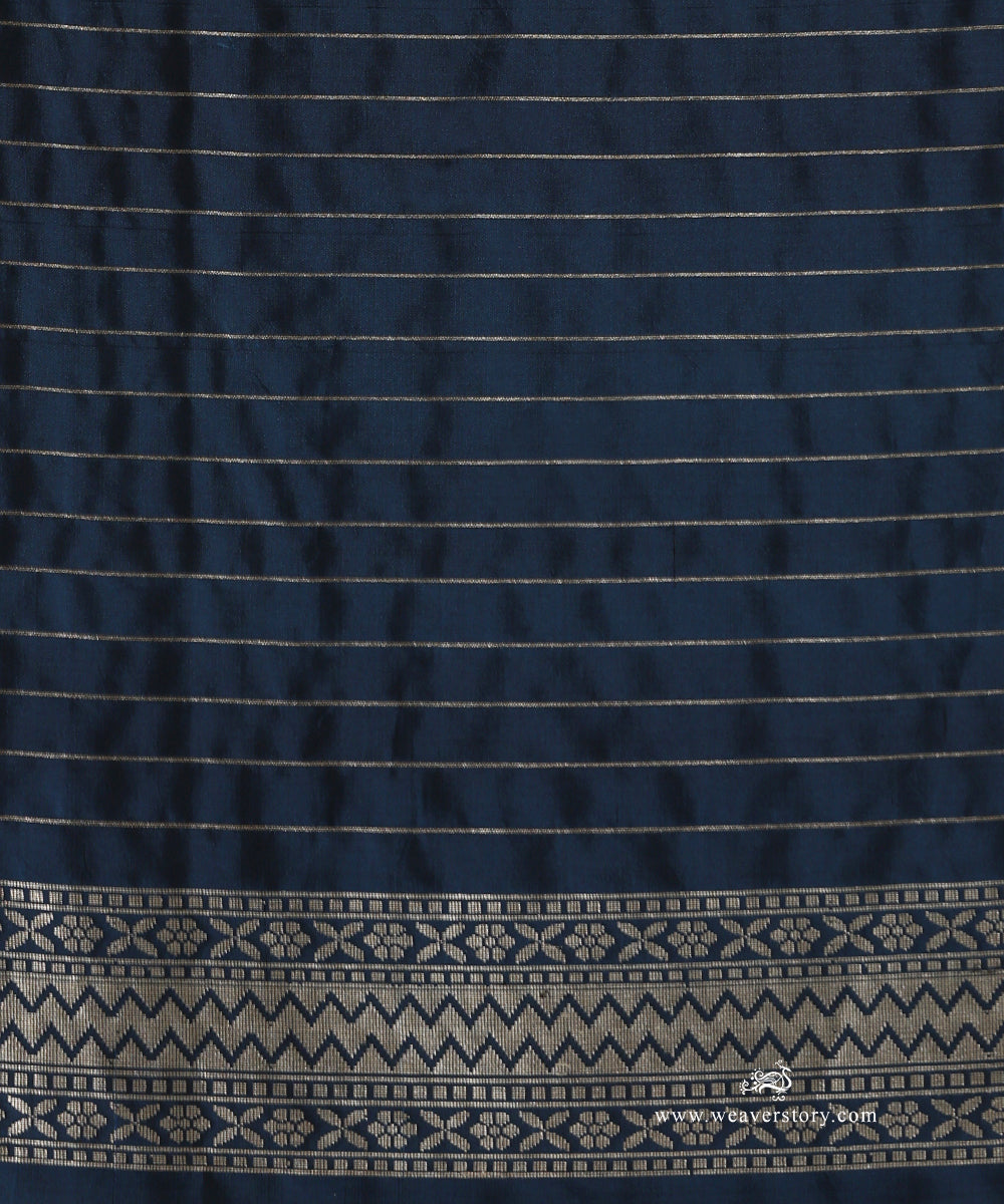 Navy_Blue_Handloom_Pure_Katan_Silk_Kimkhab_Banarasi_Saree_WeaverStory_05