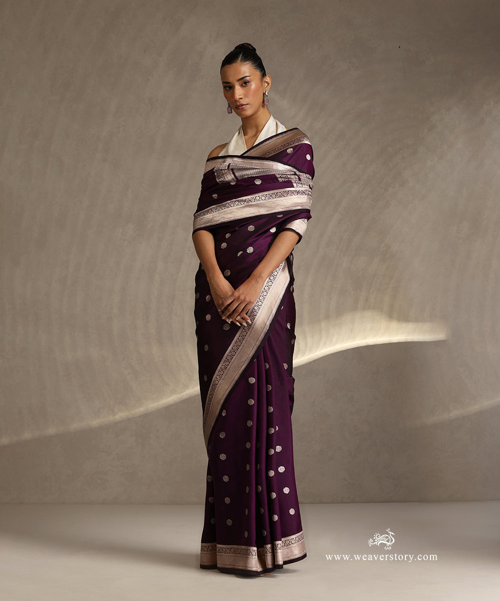 Handloom_Purple_Pure_Katan_Silk_Banarasi_Saree_With_Kadhwa_Ginni_Boota_WeaverStory_02