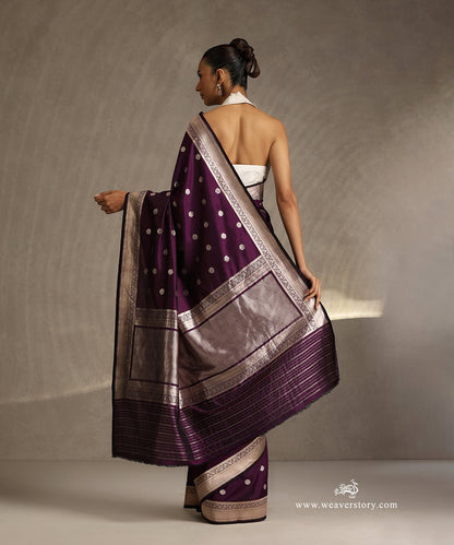 Handloom_Purple_Pure_Katan_Silk_Banarasi_Saree_With_Kadhwa_Ginni_Boota_WeaverStory_03