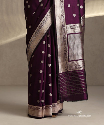 Handloom_Purple_Pure_Katan_Silk_Banarasi_Saree_With_Kadhwa_Ginni_Boota_WeaverStory_04