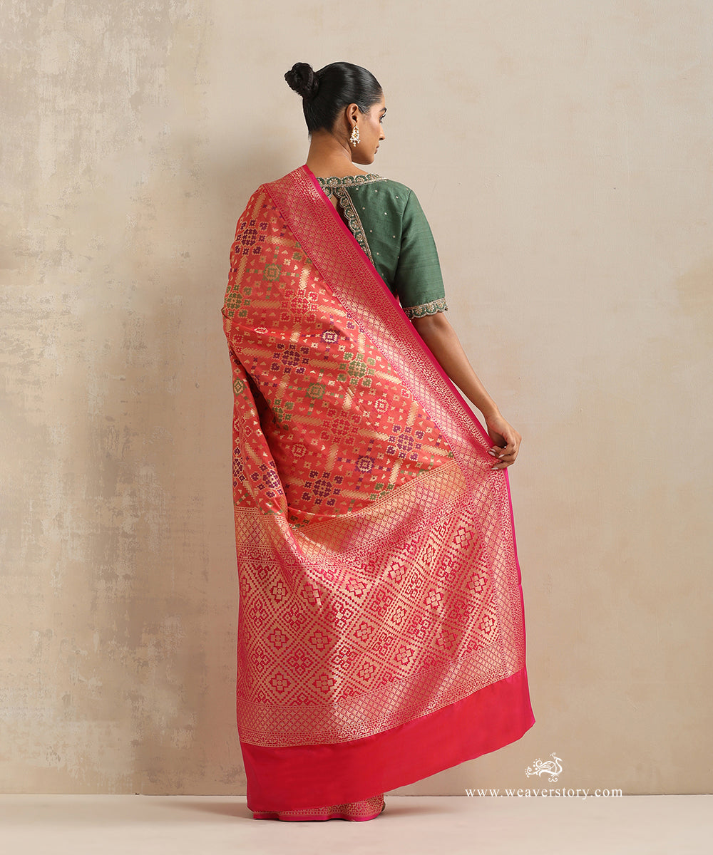 Handloom_Peach_Pure_Katan_Silk_Banarasi_Patola_Saree_WeaverStory_03