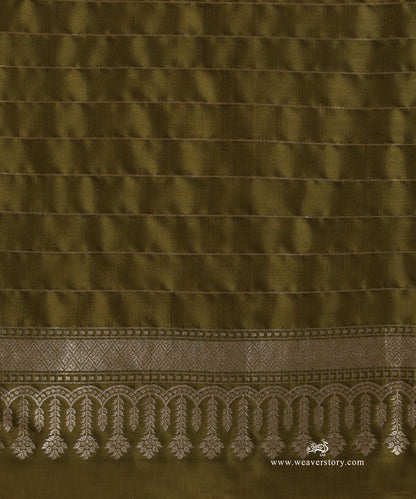 Olive_Handloom_Pure_Katan_Silk_Banarasi_Saree_With_Fancy_Kadhwa_Meenakari_Border_WeaverStory_05