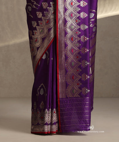 Purple_Handloom_Pure_Katan_Silk_Kadhwa_Banarasi_Saree_With_Fancy_Meenakari_Border_WeaverStory_04