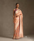 Peach_Handloom_Pure_Katan_Silk_Kadhwa_Banarasi_Saree_With_Meenakari_Jaal_And_Mauve_Selvedge_WeaverStory_02