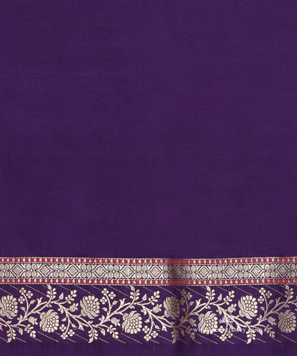 Purple_Handloom_Pure_Katan_Silk_Kadhwa_Banarasi_Saree_With_Small_Boota_And_Floral_Bel_Border_WeaverStory_05