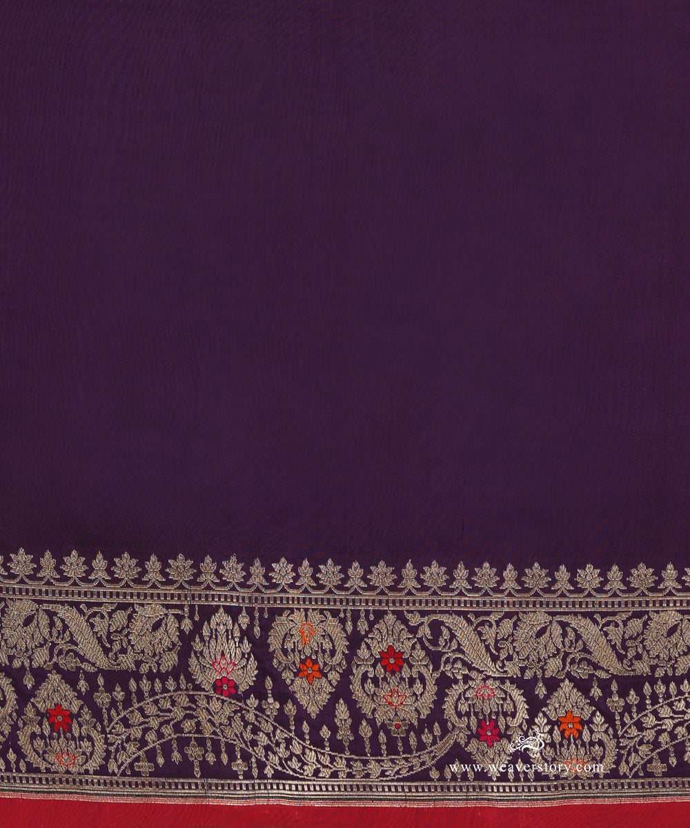 Handloom_Purple_Pure_Katan_Silk_Kadhwa_Banarasi_With_Sona_Rupa_Jaal_And_Meenakari_WeaverStory_05