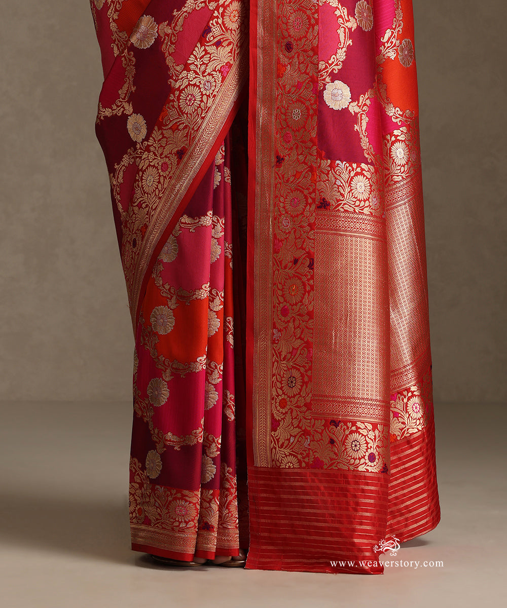Handloom_Pink_Pure_Katan_Silk_Rangkaat_Banarasi_Saree_With_Floral_Kadhwa_Jaal_WeaverStory_04