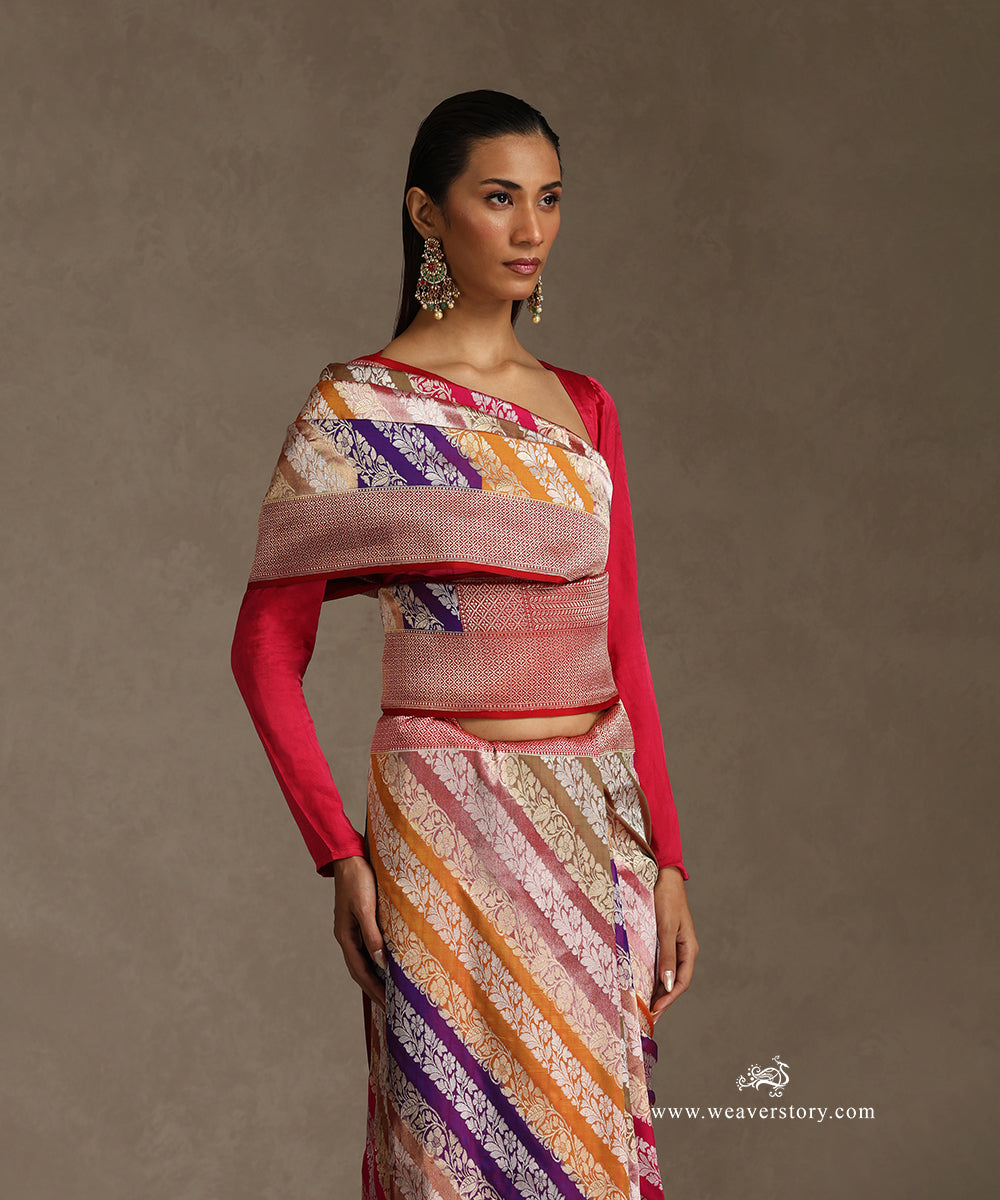 Handloom_Multicolour_Pure_Katan_Tissue_Silk_Rangkaat_Banarasi_Saree_With_Diagonal_Floral_Kadhwa_Bel_WeaverStory_01