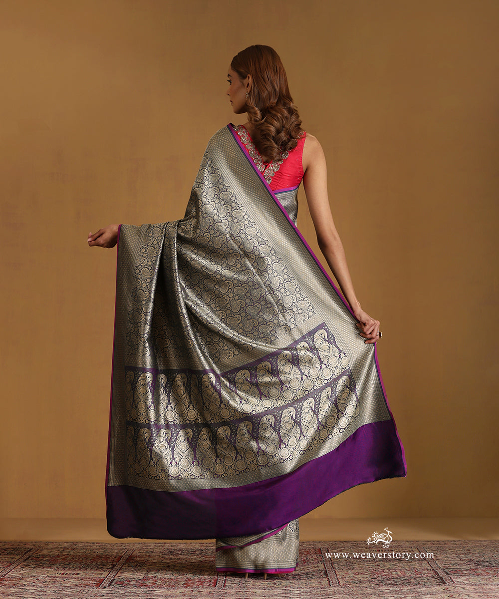 Handloom_Purple_Pure_Katan_Silk_Kimkhab_Banarasi_Saree_With_Pink_Selvedge_WeaverStory_03