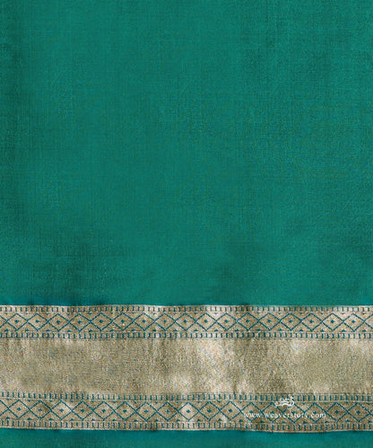 Green_Handloom_Pure_Katan_Silk_Cutwork_Banarasi_Saree_With_Gold_And_Silver_Zari_And_Lemon_Selvedge_WeaverStory_05